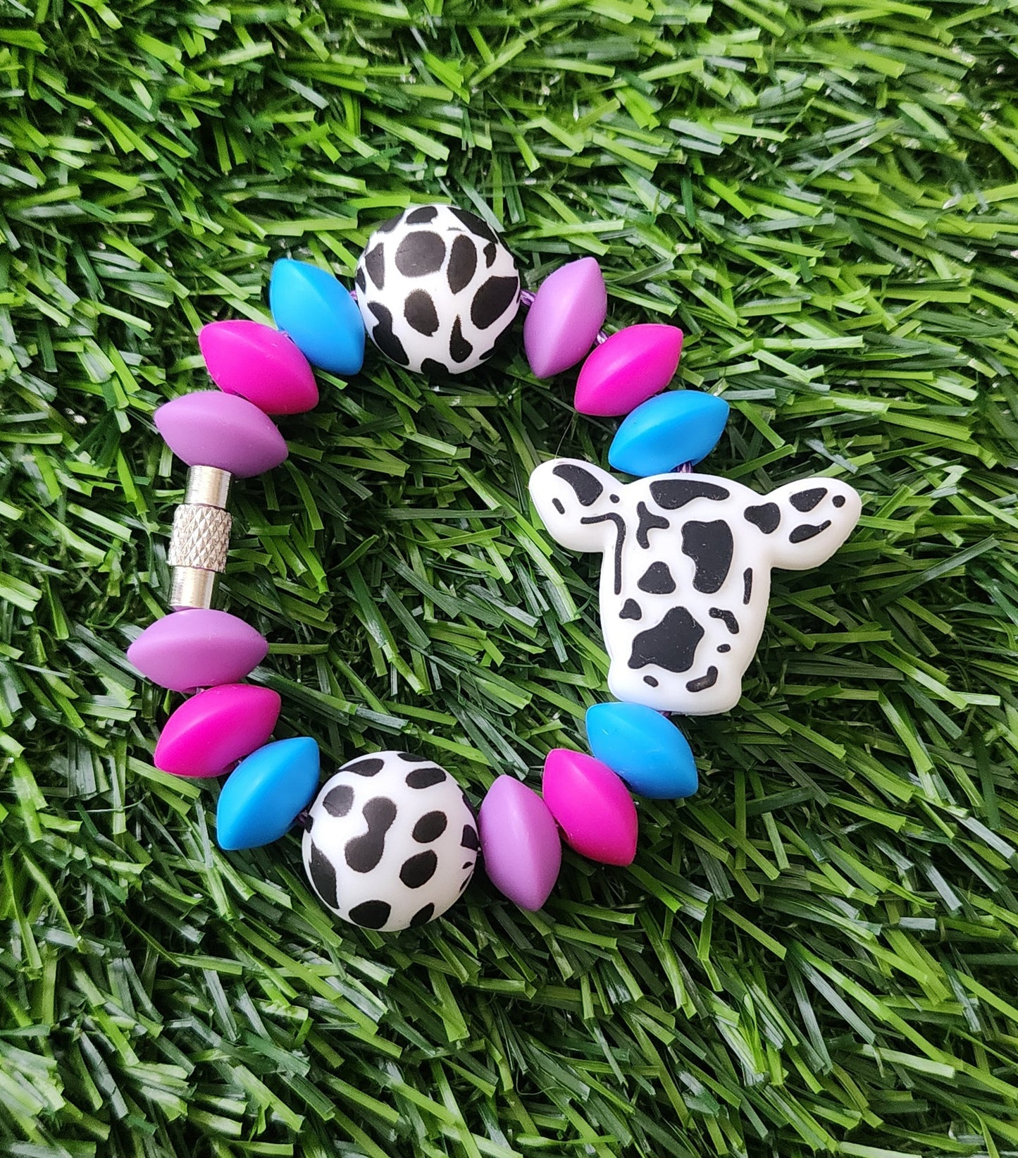 Multi Color Cow Head Cup Charm