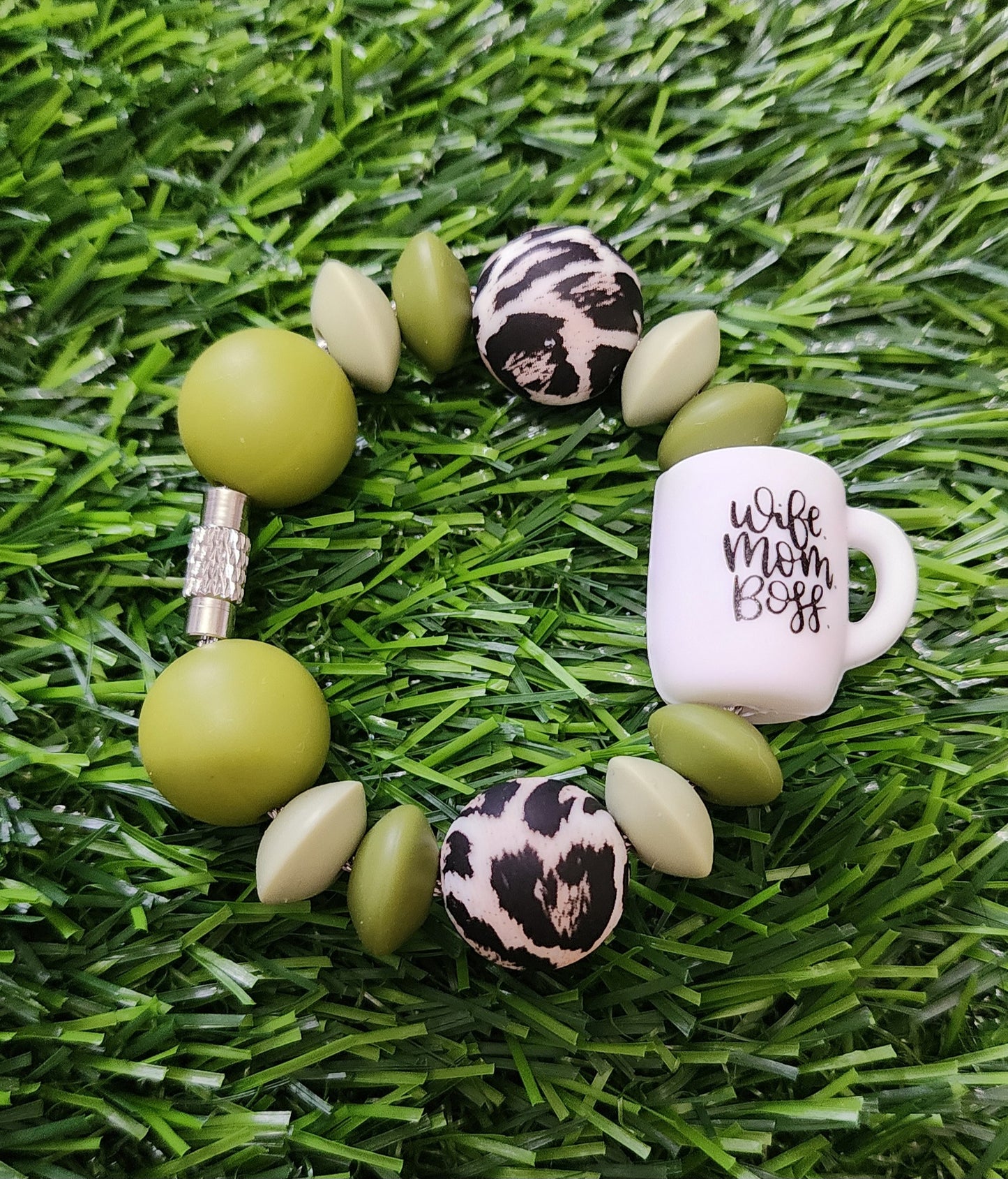 Wife, Mom, Boss Green Leopard