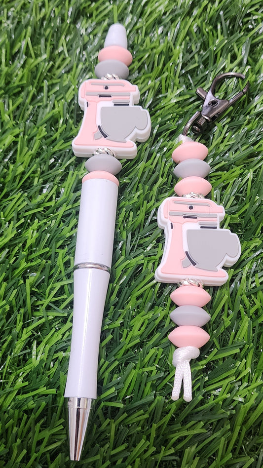 Pink Mixer Pen and Keychain Combo