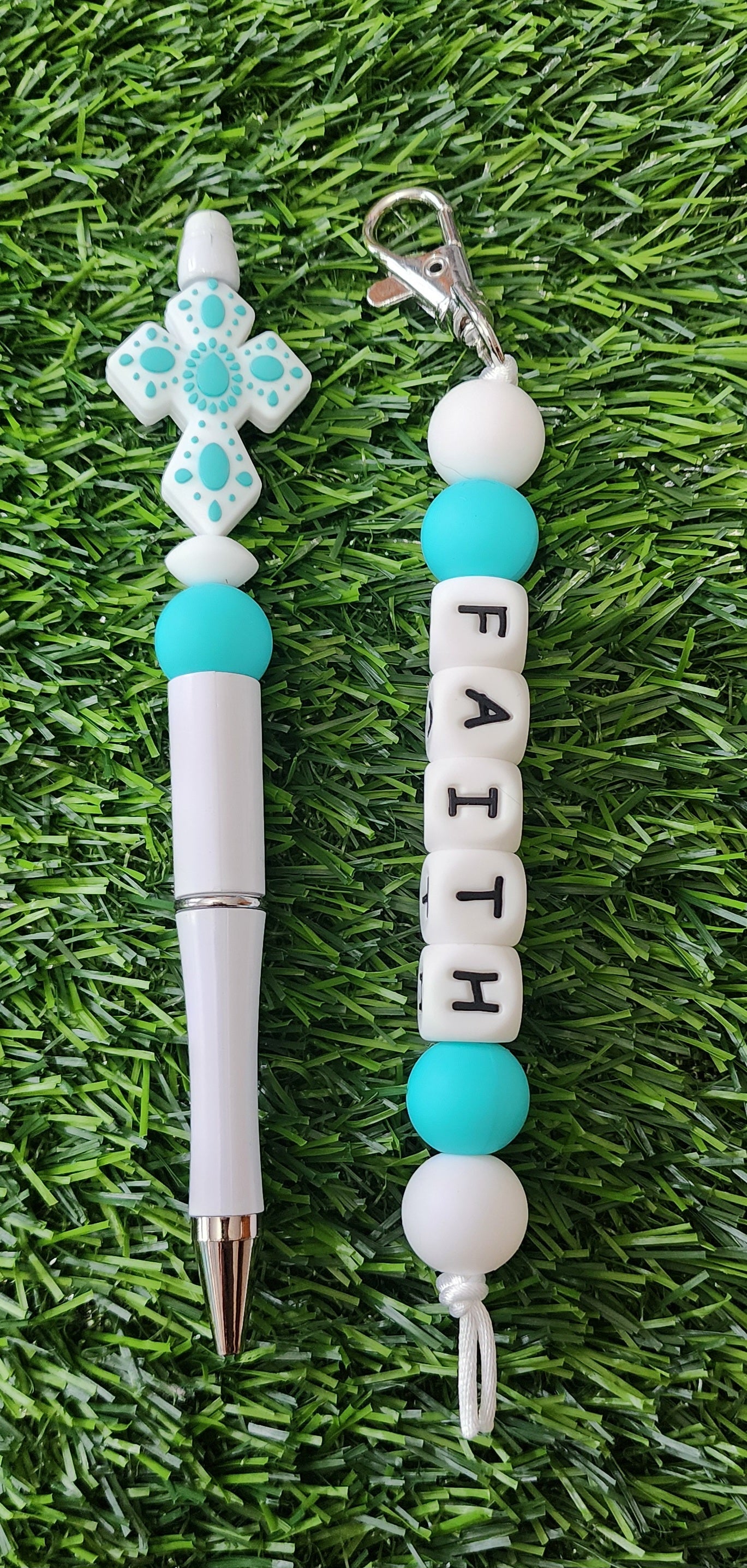 Teal Cross and Faith Set