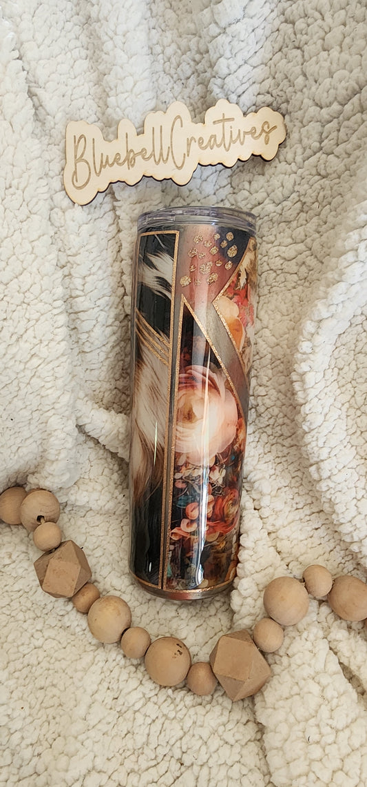 30 oz Rustic Flower Handmade Tumbler