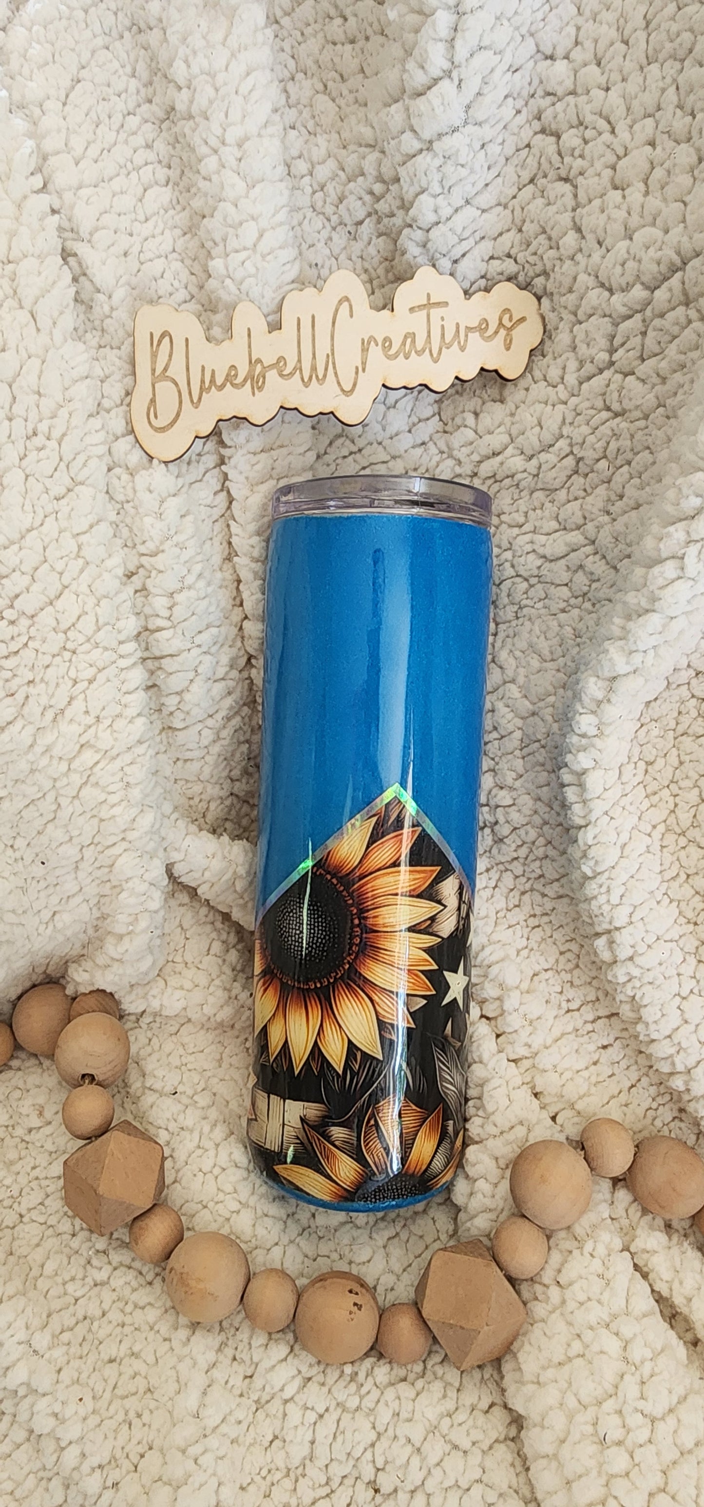 30 oz Sunflowers and Bull Skull