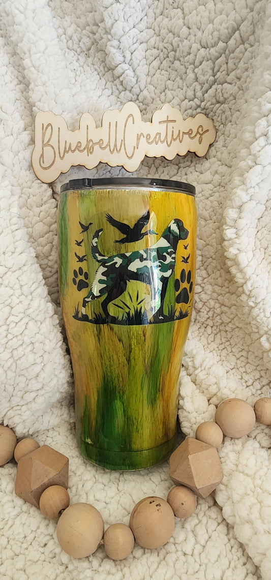 30 oz Woodgrain Hunting Dog Tumbler