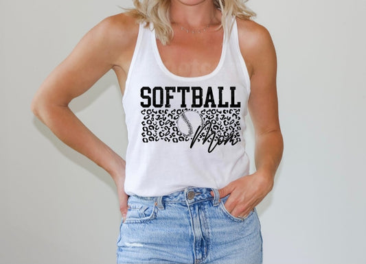 Leopard Print Softball Mom