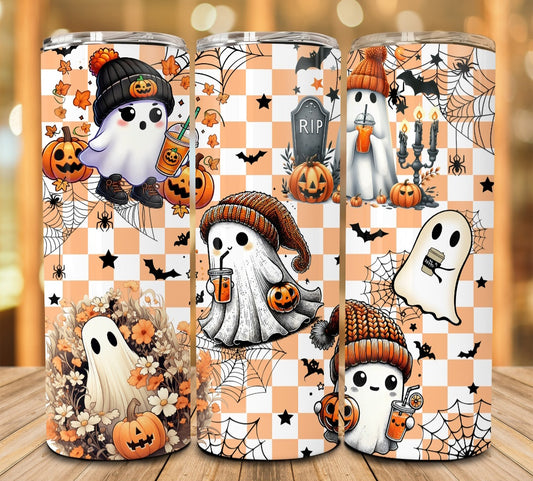 Ghostie checkerboard 20 oz tumbler